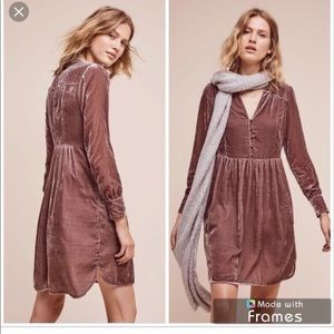 ANTHROPOLOGIE HOLDING HORSE crinkle velvet dress